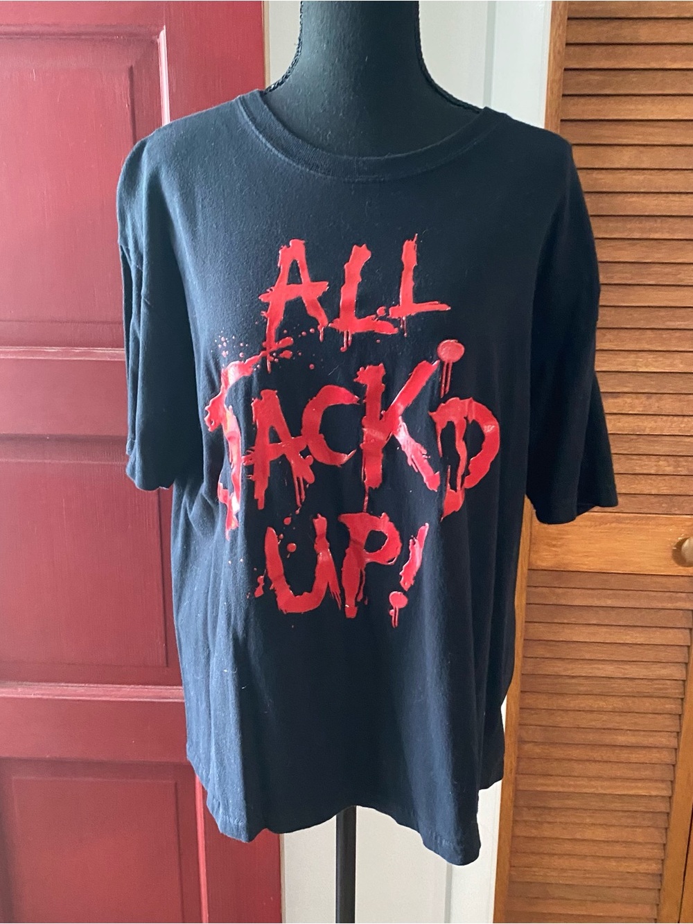 2015 Universal Orlando Halloween Horror Night Black "ALL BACK'D UP” t-shirt